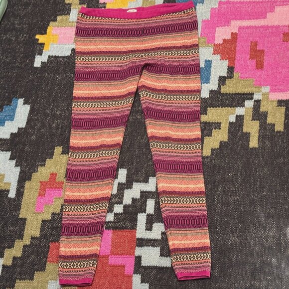 Mossimo Supply Co. Fair Isle Style Sweater Leggings, Pink/Orange Geometric, XL - Picture 1 of 10